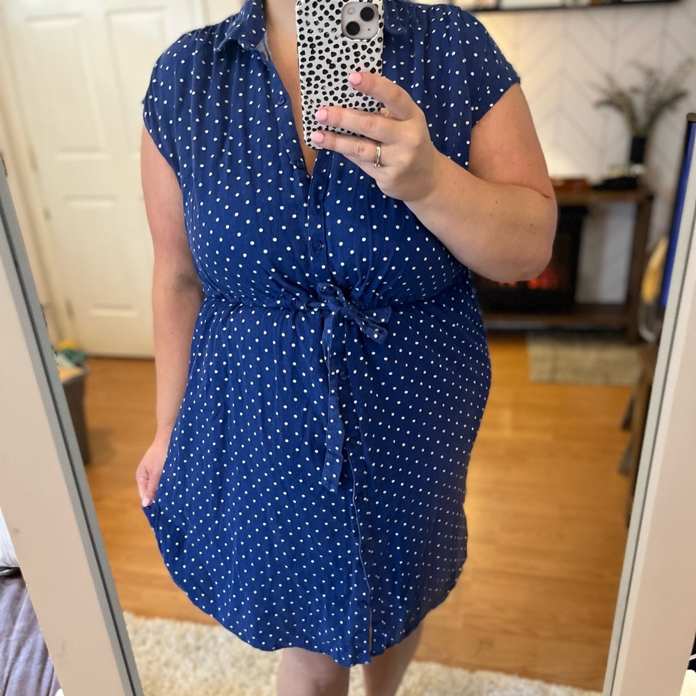 Old Navy Blue Polka Dot Dress